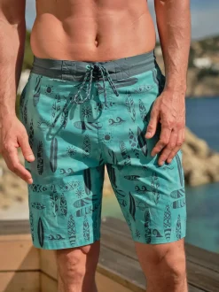 FatFace Camber Green Surf Swim Shorts