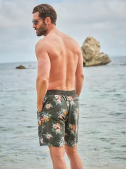 FatFace Camber Washed Black Hibiscus Swim Shorts