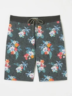 FatFace Camber Washed Black Hibiscus Swim Shorts