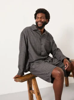 FatFace Charcoal Grey Brushed Twill Pyjama Shorts
