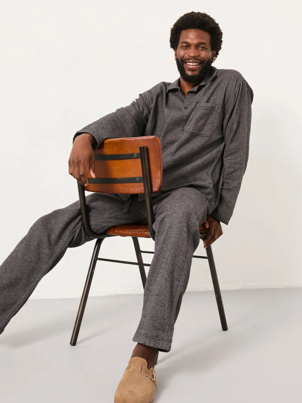 FatFace Charcoal Grey Brushed Twill Pyjama Bottoms