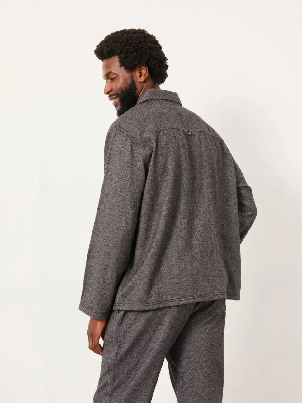 FatFace Charcoal Grey Brushed Twill Pyjama Shirt