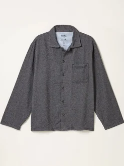 FatFace Charcoal Grey Brushed Twill Pyjama Shirt