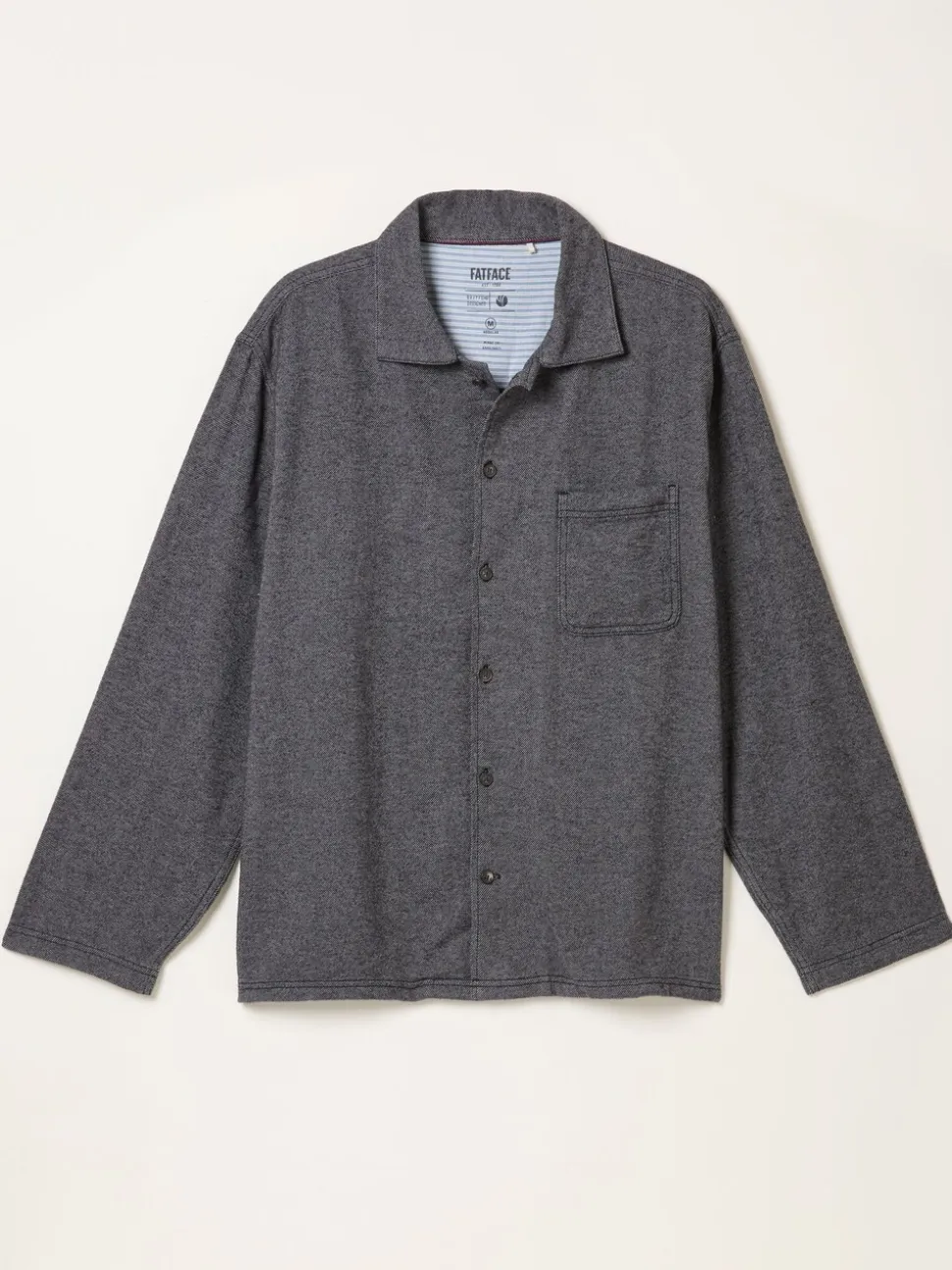FatFace Charcoal Grey Brushed Twill Pyjama Shirt