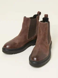 FatFace Chocolate Brown Men's Leather Chelsea Boot