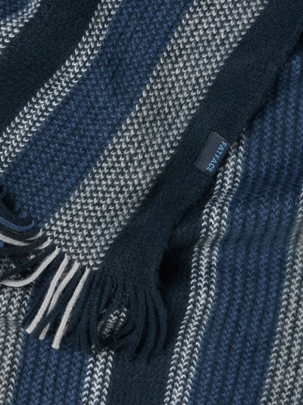 FatFace Chris Navy Textured Scarf