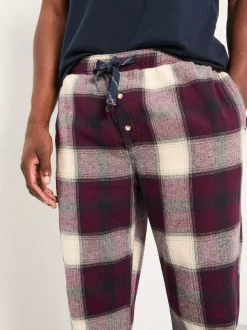 FatFace Connel Burgundy Red Check Pyjama Bottoms