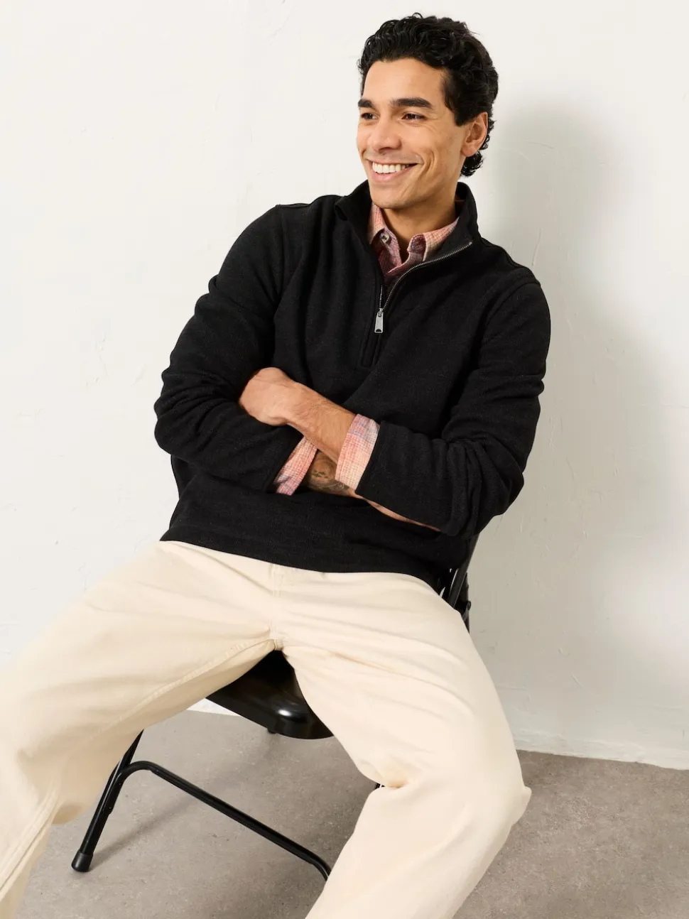 FatFace Dalton Black Fleece Sweat