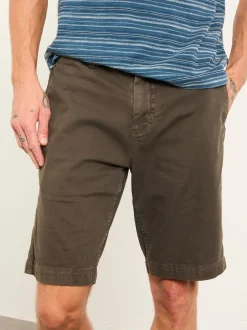 FatFace Dark Brown Stow Garment Dye Chino Shorts