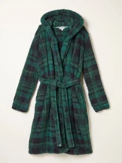 FatFace Dark Green Snuggle Check Robe