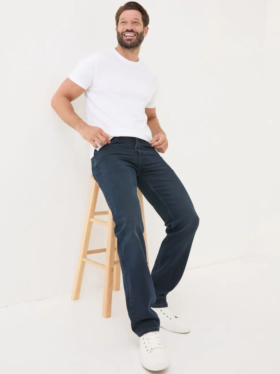FatFace Denim Dark Blue Straight Fit Straight Fit Jeans