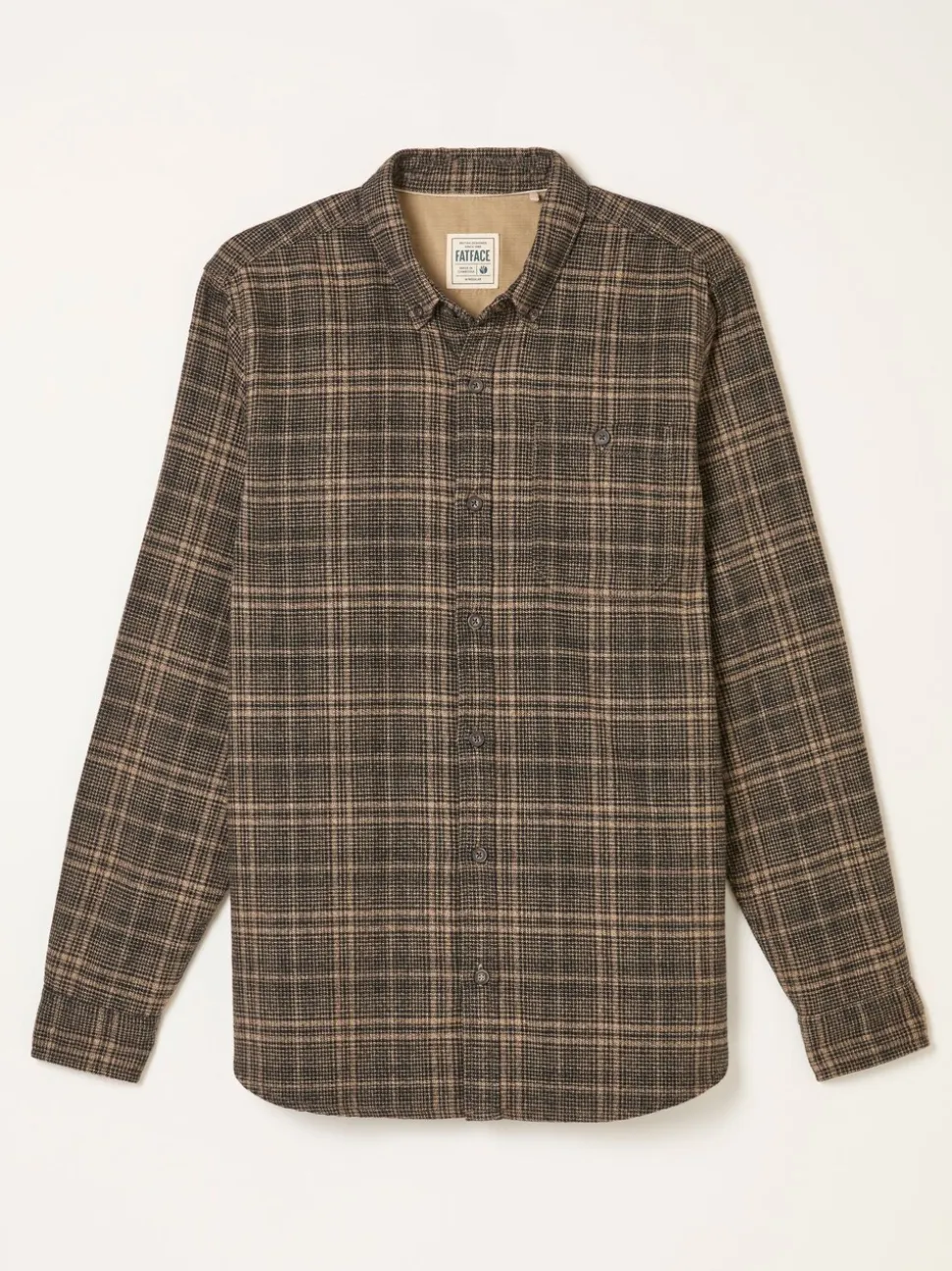 FatFace Felton Brown Long Sleeve Check Shirt