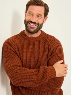 FatFace Fife Terracotta Knitted Crew Jumper