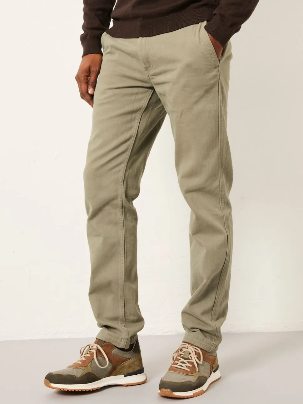 FatFace Green Straight Fit Twill Coastal Chino Trousers