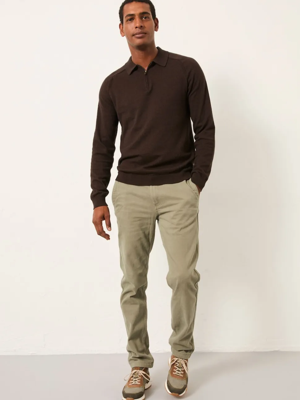 FatFace Green Straight Fit Twill Coastal Chino Trousers