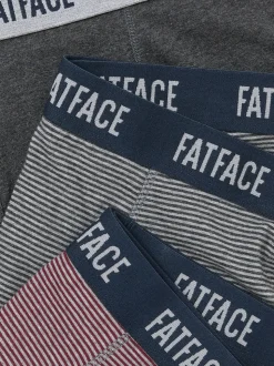FatFace Grey 3 Pack of Fine Stripe Boxers