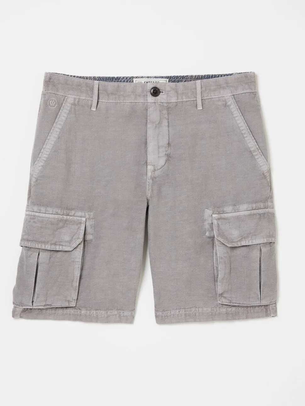 FatFace Grey Cotton Linen Cargo Shorts