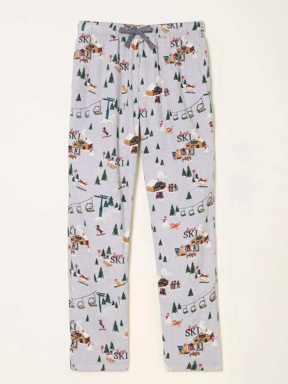 FatFace Grey Off Piste Print Pyjama Bottoms