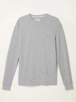 FatFace Grey Waffle Crew Neck Pyjama Top