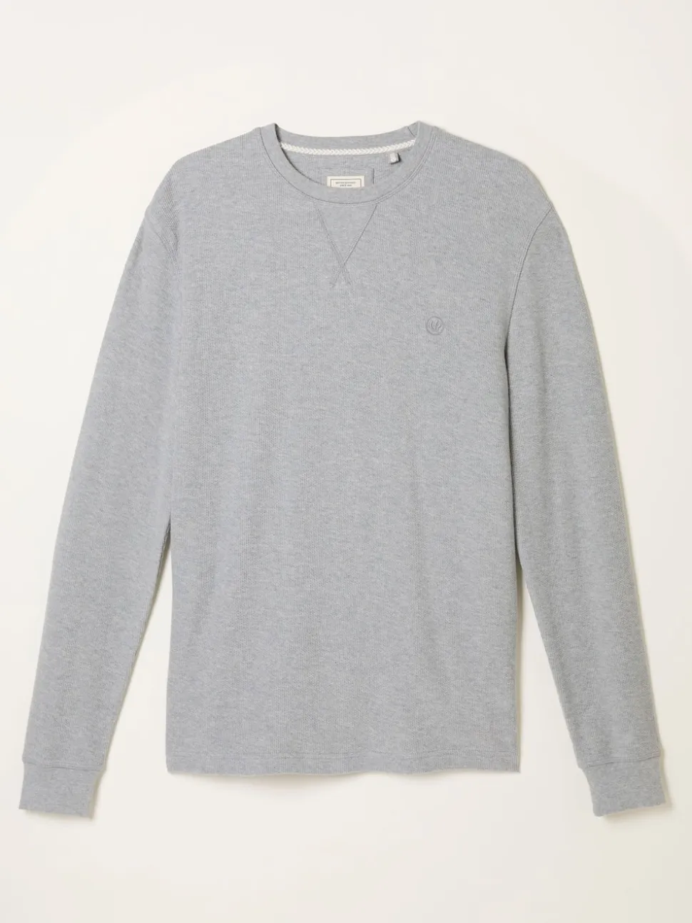 FatFace Grey Waffle Crew Neck Pyjama Top