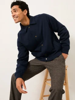 FatFace Harrington Navy Harrington Sweat Jacket