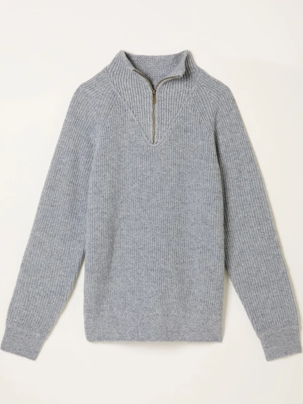 FatFace Harwick Grey Half Zip Neck Knitted Jumper