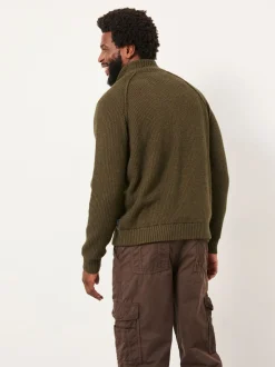 FatFace Harwick Khaki Green Zip Through Bomber