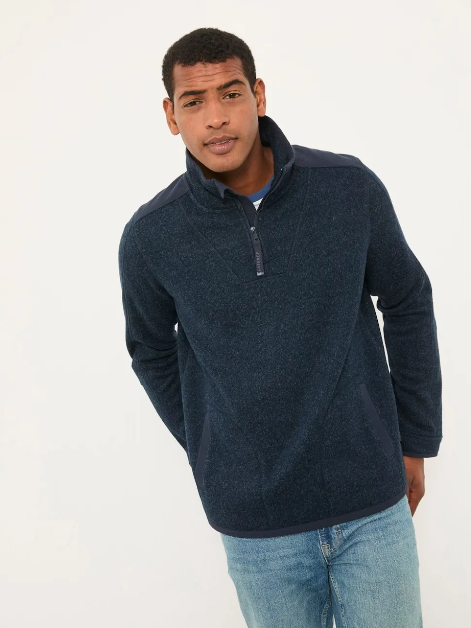 FatFace Haxby Navy Half Zip Sweat