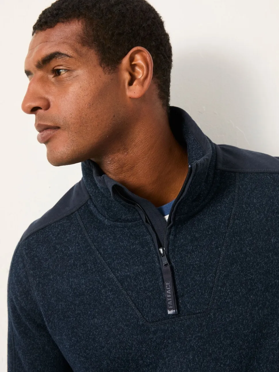 FatFace Haxby Navy Half Zip Sweat