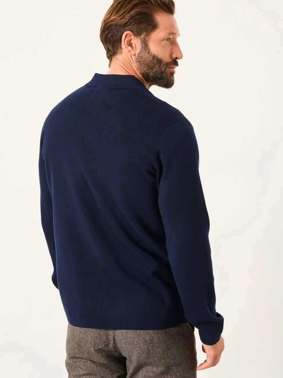 FatFace Helston Navy Collar Knitted Cardigan