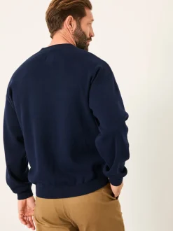 FatFace Helston Navy Knitted Crew Neck Henley