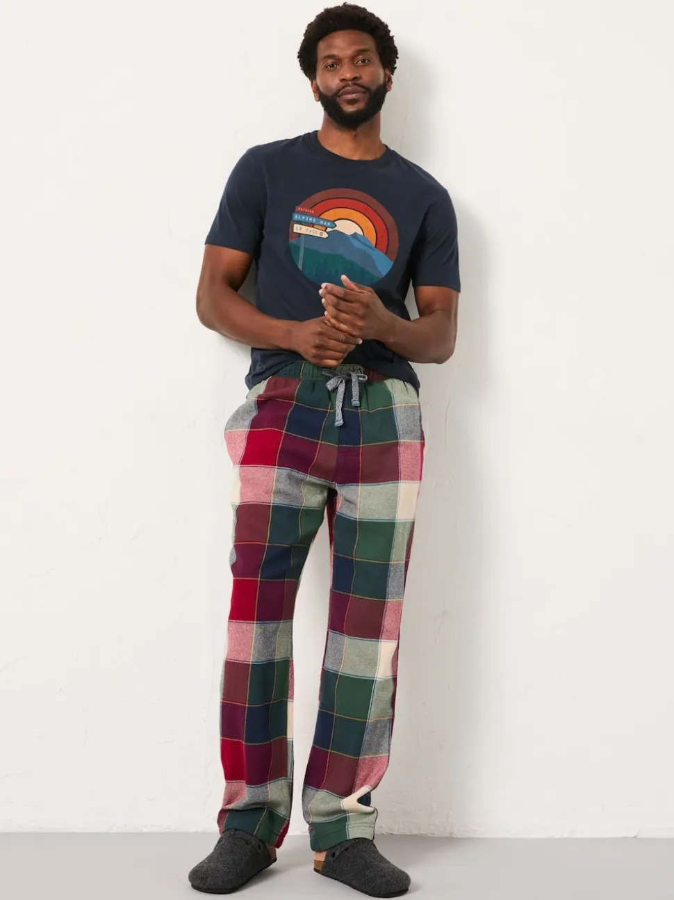 FatFace Hetton Red Buffalo Check Pyjama Bottoms