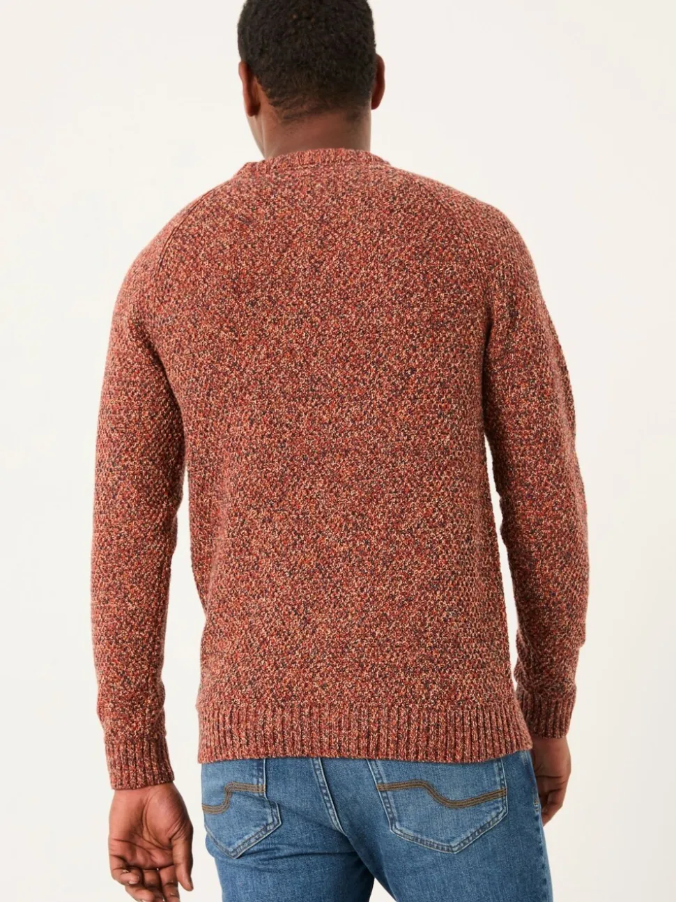FatFace Hove Red Crew Neck Knitted Jumper