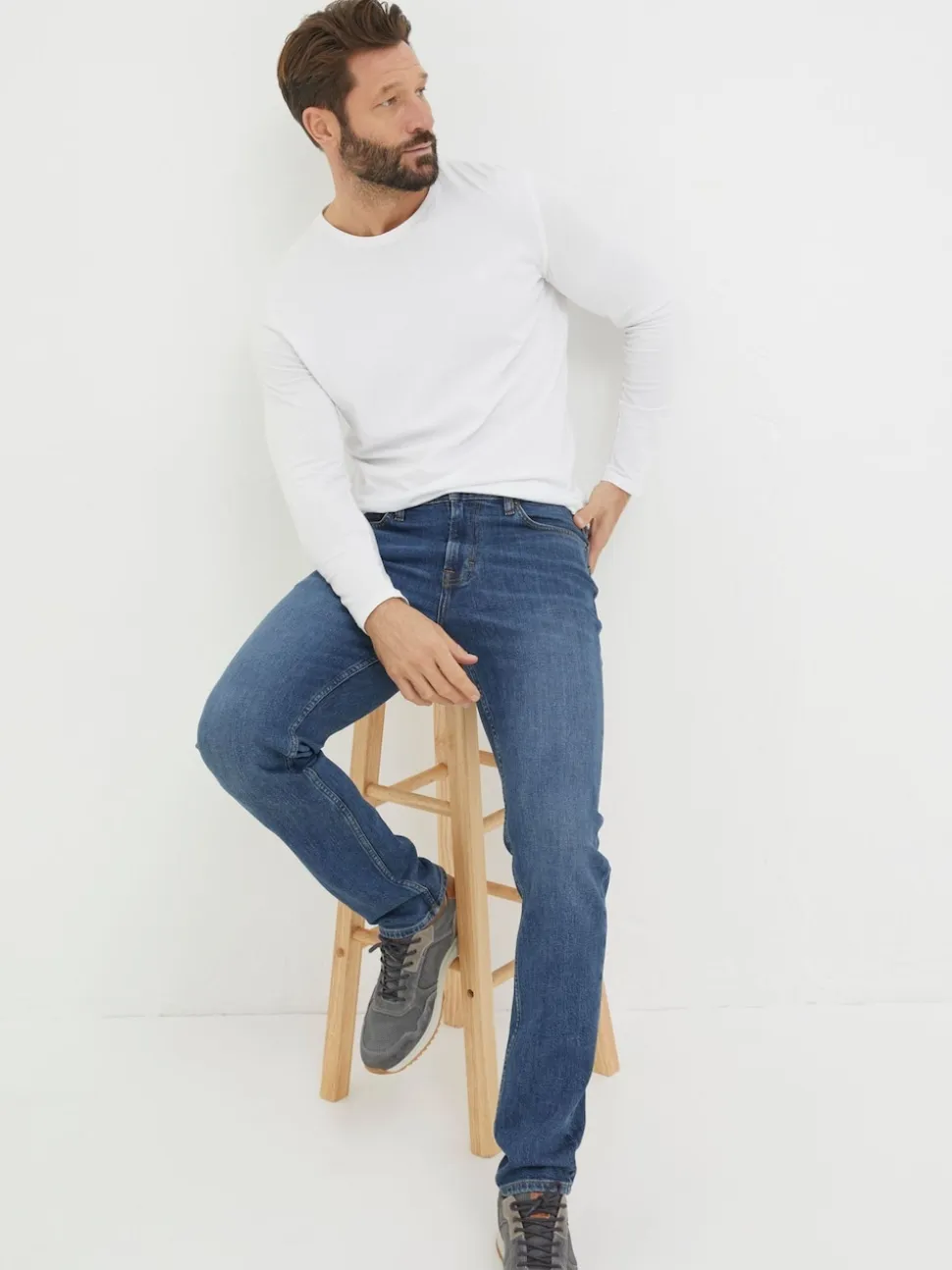 FatFace Indigo Blue Straight Fit Jeans