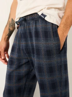 FatFace Kemble Navy Check Cuffed Pyjama Bottoms