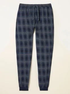 FatFace Kemble Navy Check Cuffed Pyjama Bottoms