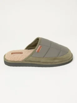 FatFace Khaki Green Quilted Mule Slipper