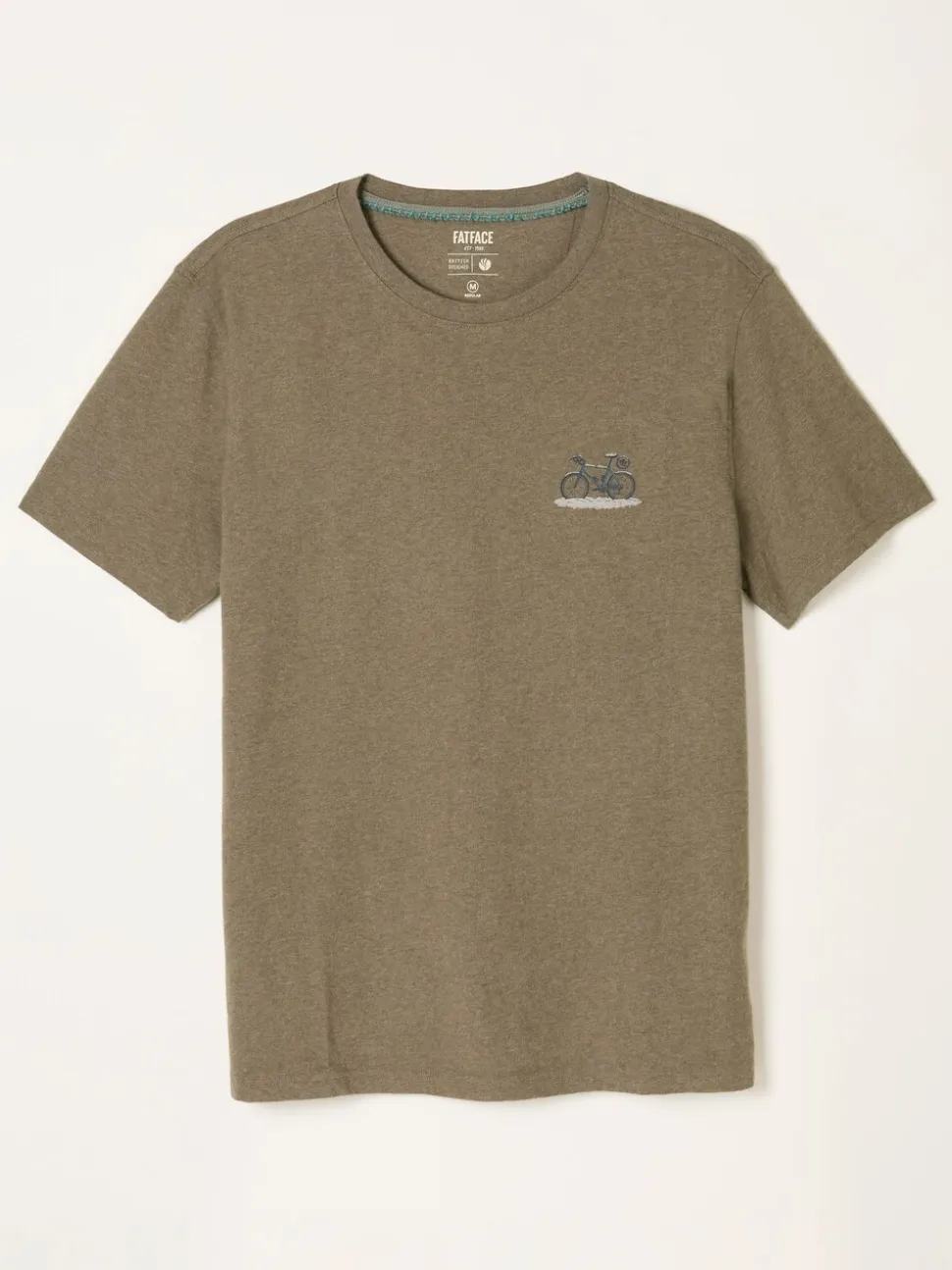 FatFace Khaki Green Snow Bike Graphic T-Shirt