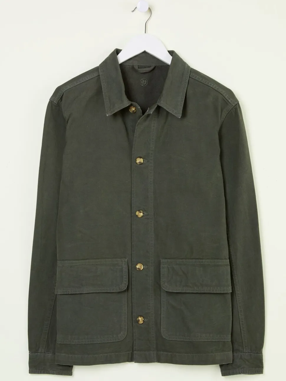FatFace Khaki Green Washed Canvas Garment Dye Chore Jacket