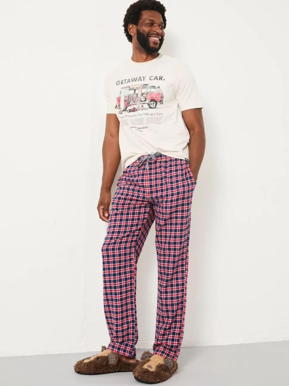 FatFace Leven Red Check Pyjama Bottoms
