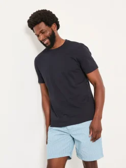 FatFace Light Blue Seil Stripe Shorts Pyjama Set