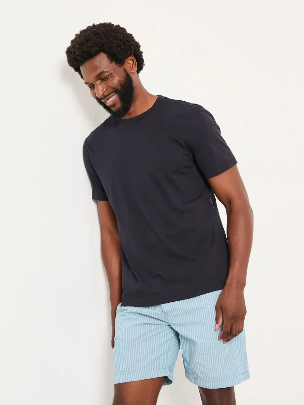 FatFace Light Blue Seil Stripe Shorts Pyjama Set