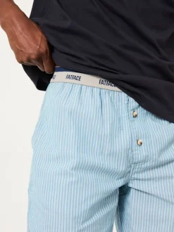 FatFace Light Blue Seil Stripe Shorts Pyjama Set