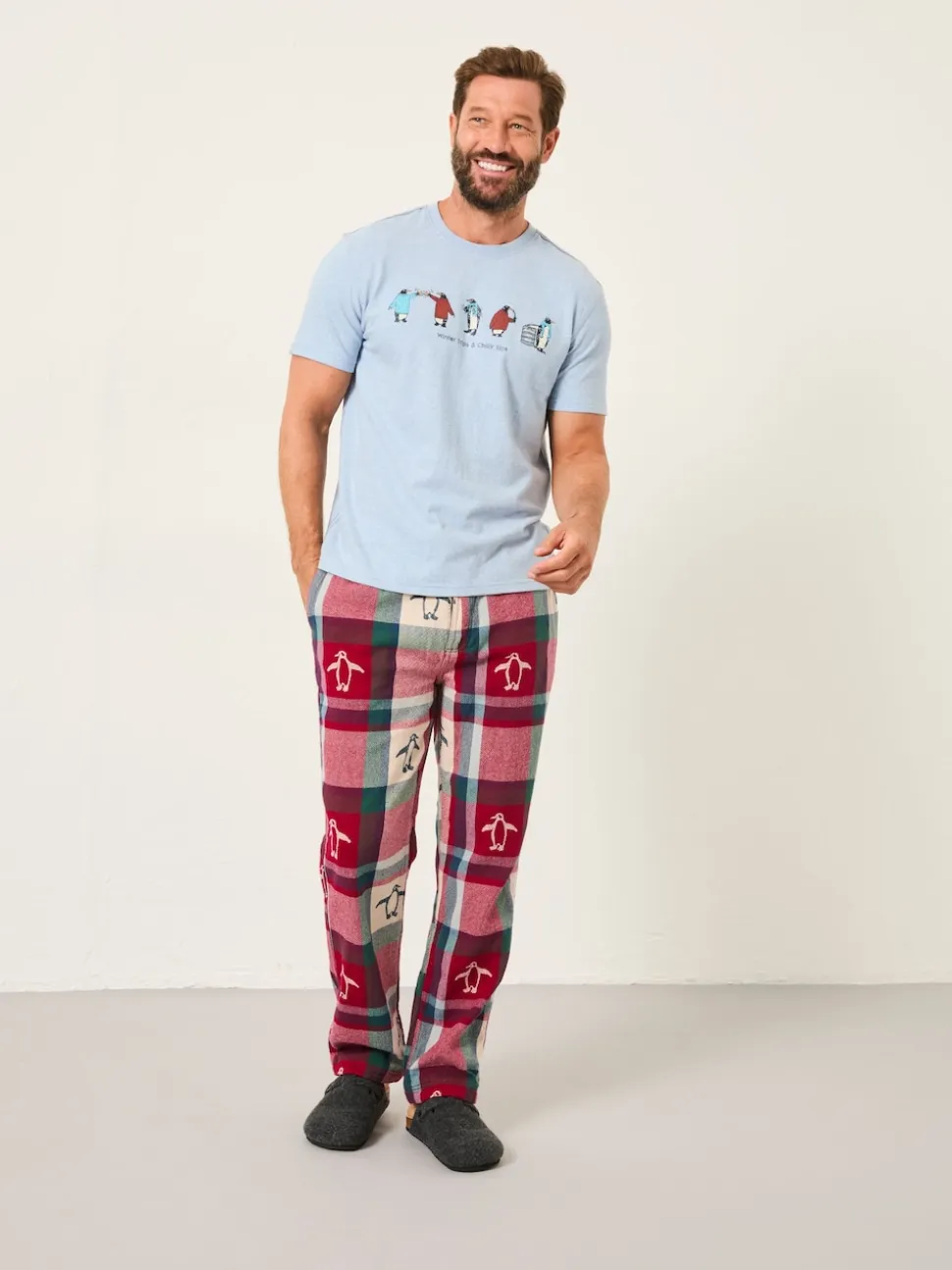 FatFace Light Vintage Blue Chilly Sips Graphic T-Shirt