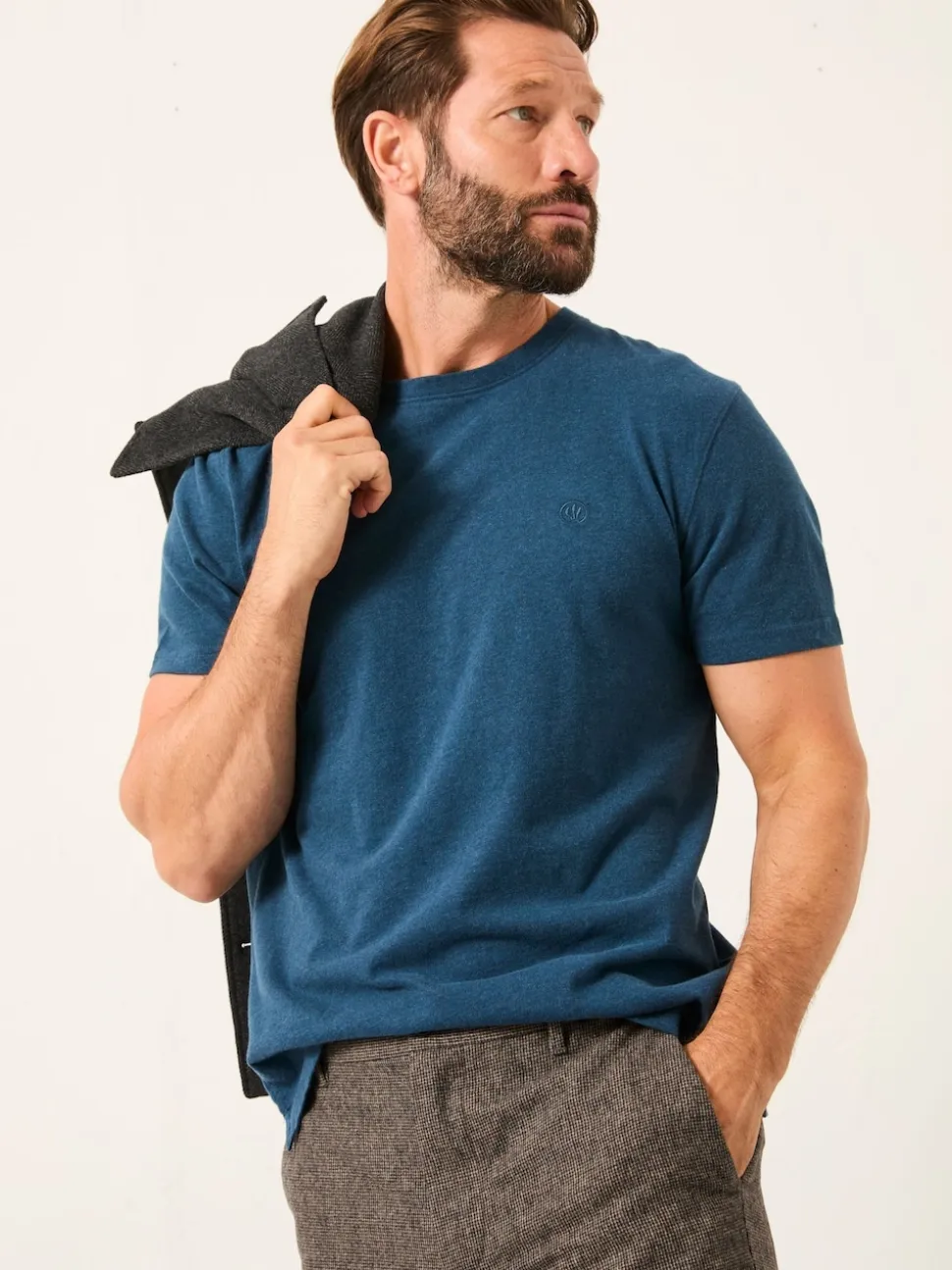 FatFace Lulworth Dark Teal Blue Short Sleeve T-Shirt