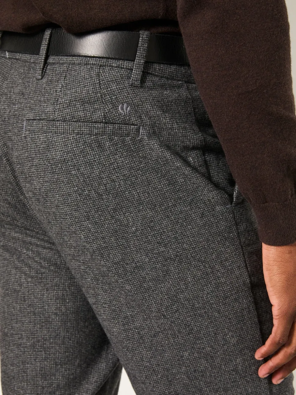 FatFace Lyme Grey Tailored Fit Wool Mix Trousers