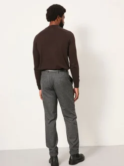 FatFace Lyme Grey Tailored Fit Wool Mix Trousers