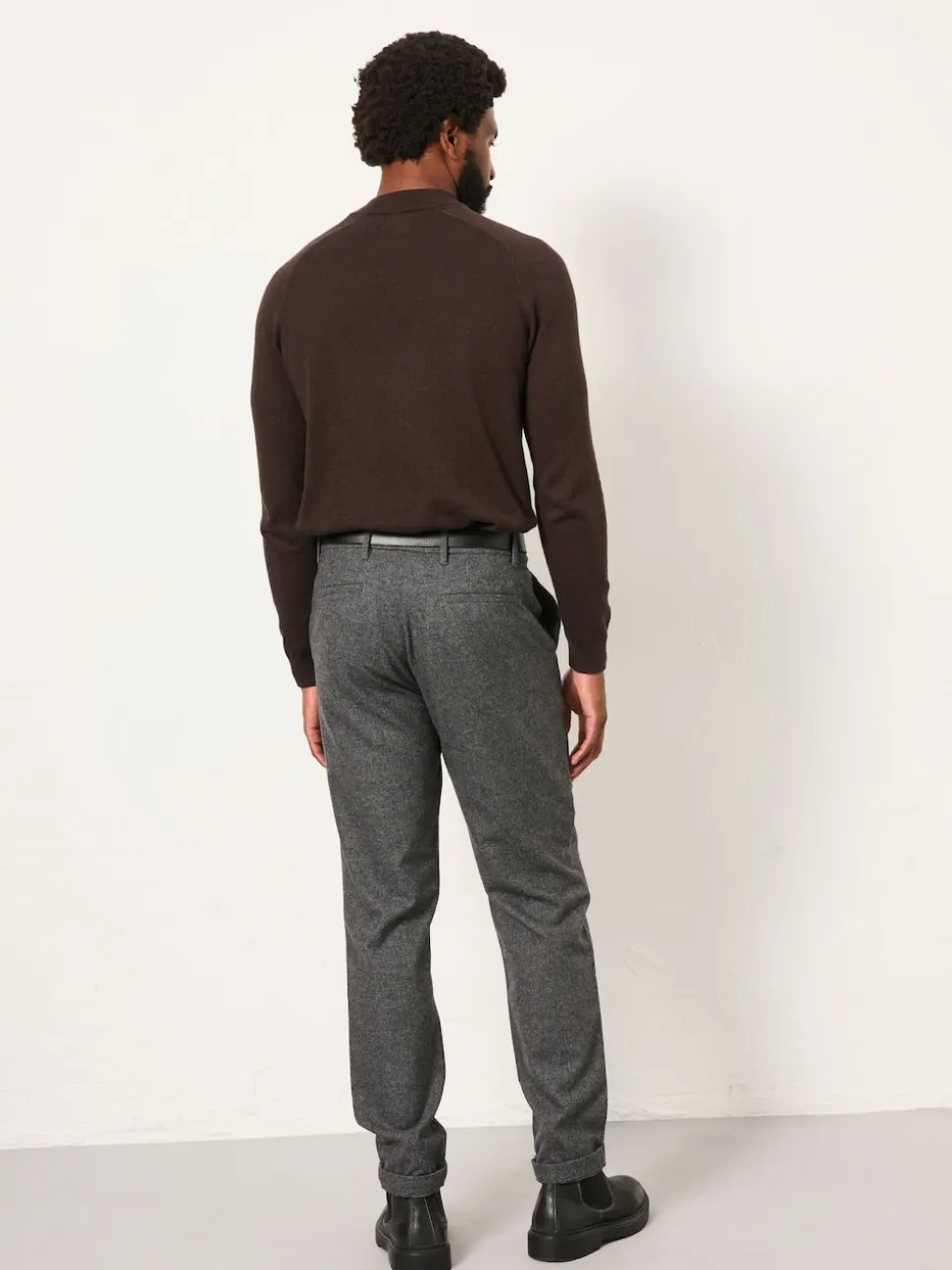 FatFace Lyme Grey Tailored Fit Wool Mix Trousers