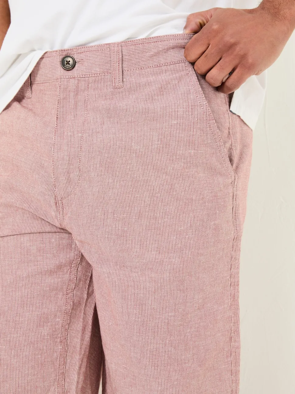 FatFace Mawes Pink Cotton Linen Chino Shorts