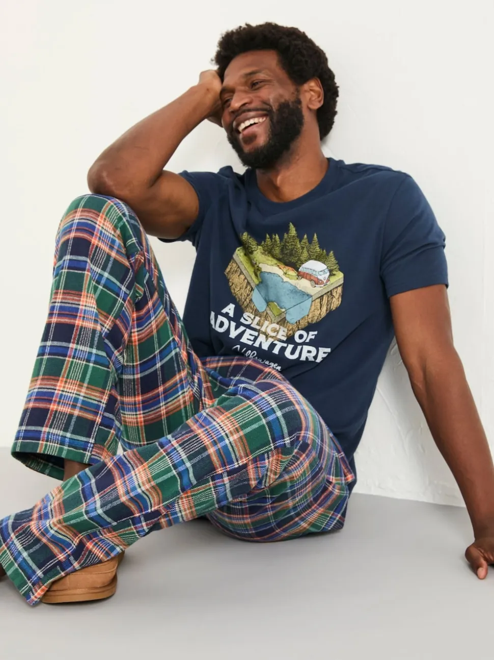 FatFace Milburn Cobalt Blue Check Pyjama Bottoms